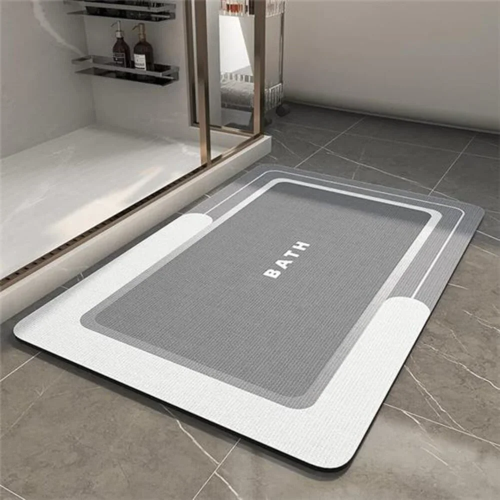 Bath Mat-Bathroom Mat Rug NonSlip Super Absorbent Stain Resistant Quick Dry Thin